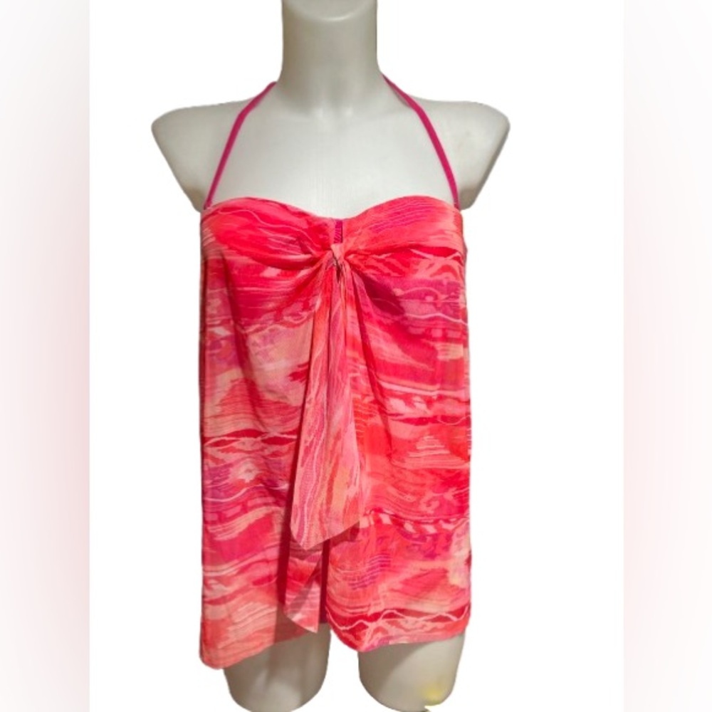 Lauren Ralph Lauren Womens Calypso Ikat Flyaway One Piece Swimsuit Coral